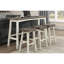 Tabourets de bar blanc et café, en bois massif, de 2, tabourets de limite de poids transitionnels en bois d'hévéa, finition à deux tons, support de 250 lb-1521822719-1521822717