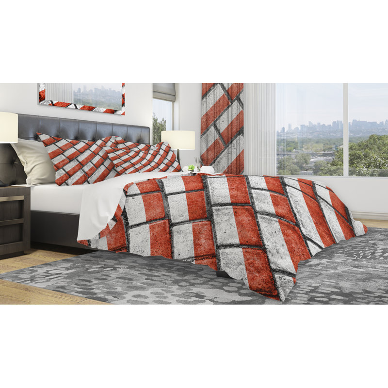 Ensemble de housse de couette designart streetwalk, Housse de couette très grand + 2 taies décoratives