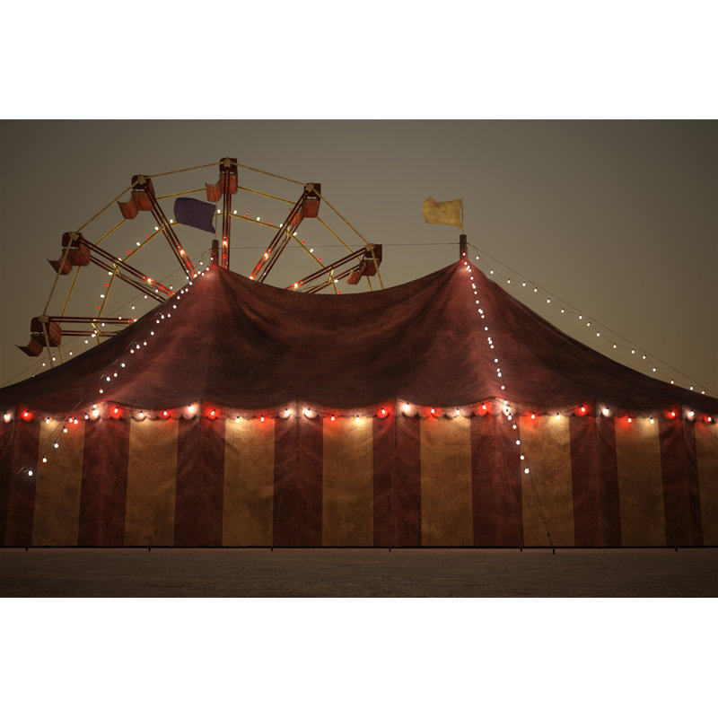 Tent And Ferris Wheel - Wrapped Canvas Print, 30cm H x 46cm W x 3.8cm D