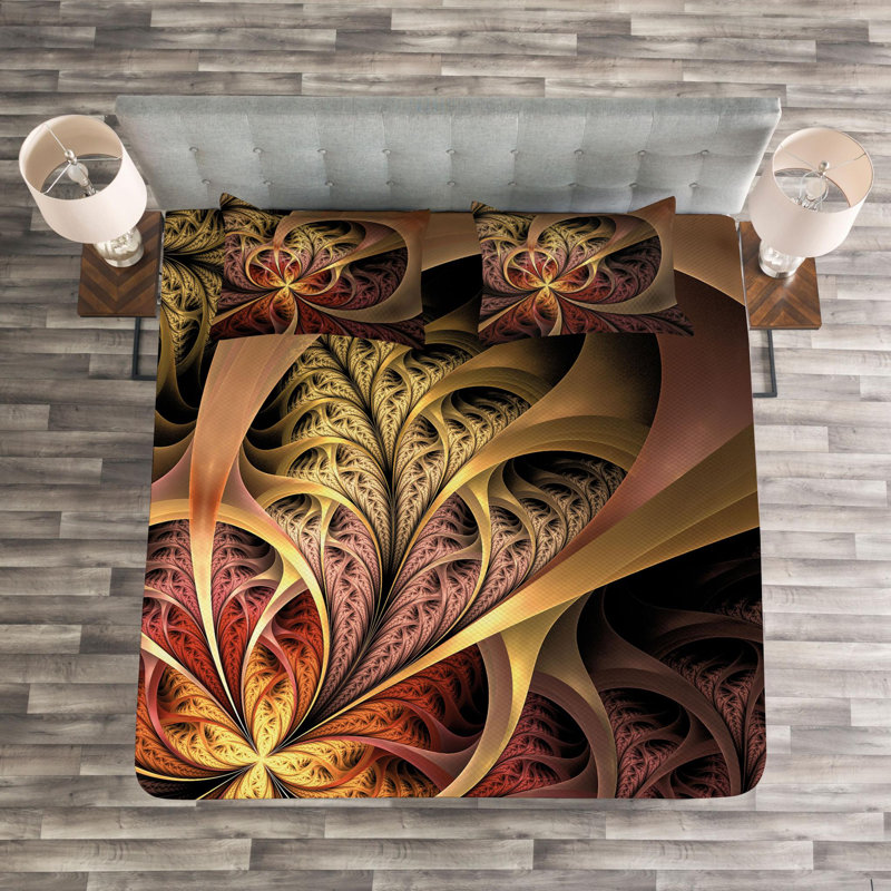 Traditional Abstract Coverlet, King Coverlet + 2 Shams