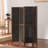 4 Panels Black Solid Wood Folding Room Divider