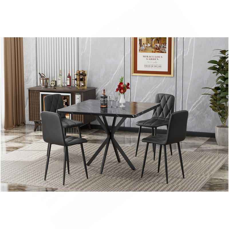 Table de salle à manger carrée, table de salle à manger carrée moderne pour 4 à 6 personnes, table basse pour la salle à manger de cuisine, bureau, espace