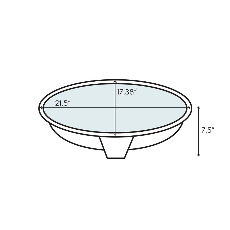 Ovalyn White Ceramic Oval Bathroom Sink with Overflow