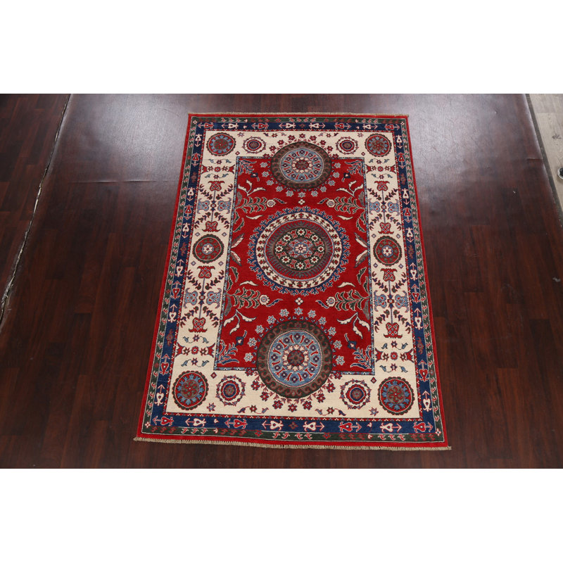 Tapis de style oriental 100% kazak noué à la main 100% végétal 6 x 8