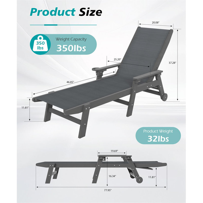 Chaise longue d'extérieur, Dark Grey