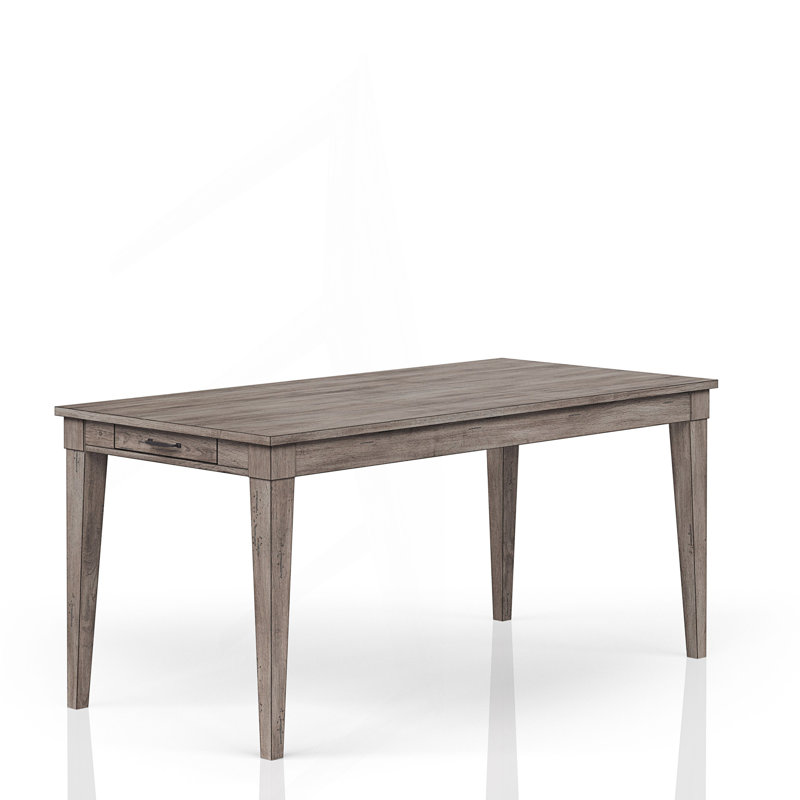 Table de salle à manger rustique avec deux tiroirs de rangement et une rallonge, table de cuisine