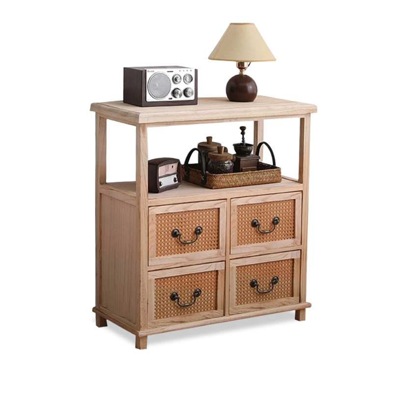 Buffet en bois massif et rotin Burlywood, Burlywood