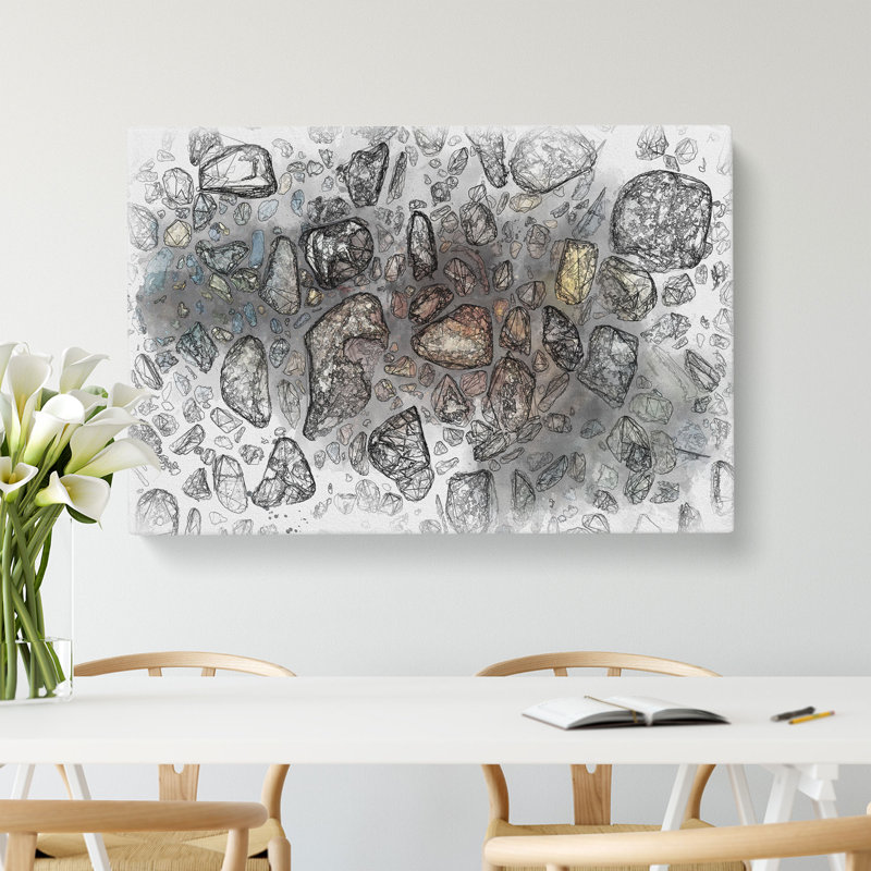 Rocks - Wrapped Canvas Painting, 60cm H x 91cm W x 3cm D