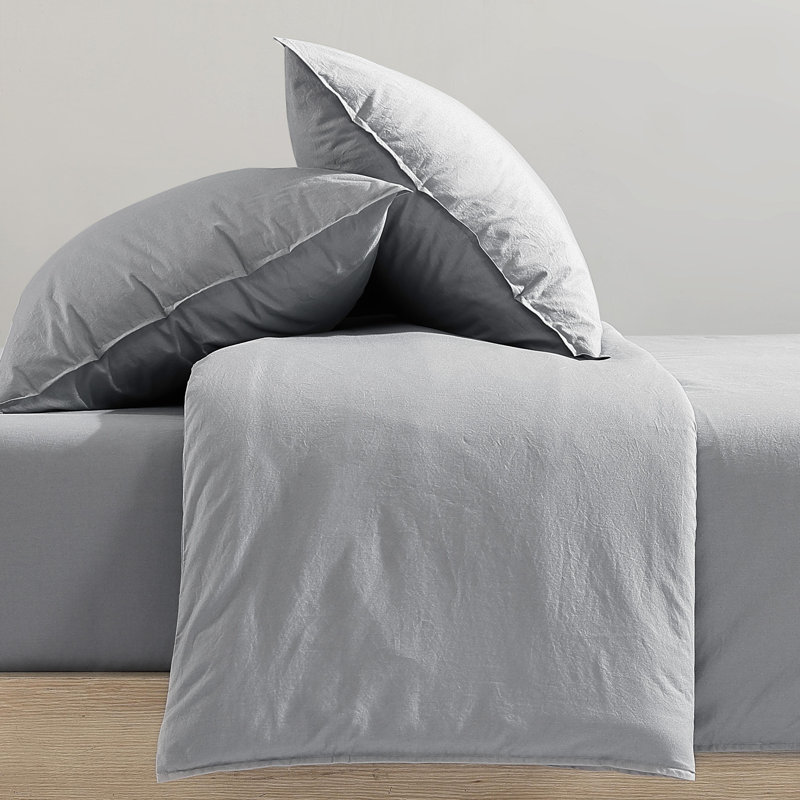 Ensemble de housse de couette Calvin Klein, Housse de couette pour grand lit et 2 taies décor, Bleu gris