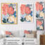 Impression graphique de fleurs d'hortensia sur fond rose - hortensia-106093504-106093505