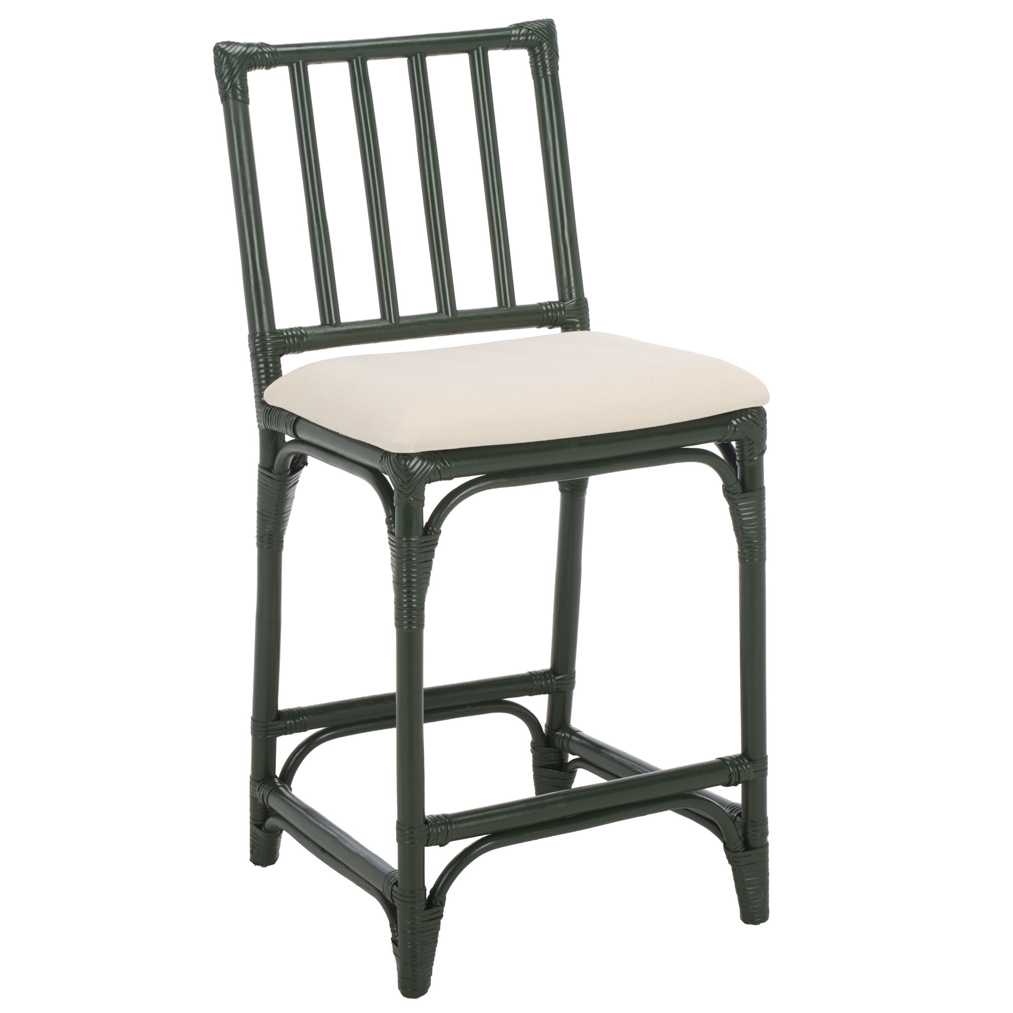 Mylinda Barstool with Cushion, Forest Green