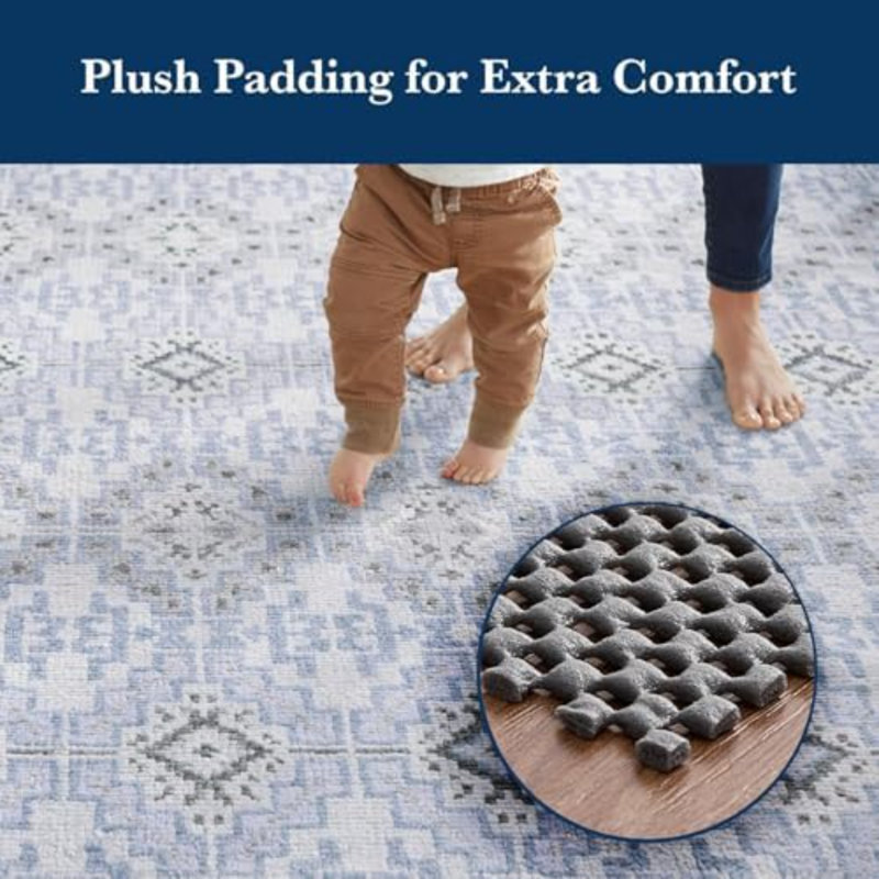 Coussin de tapis antidérapant 2 pi 2 po x 10 pi à double surface de 1/4 po + pince en caoutchouc - sécuritaire pour tous les planchers