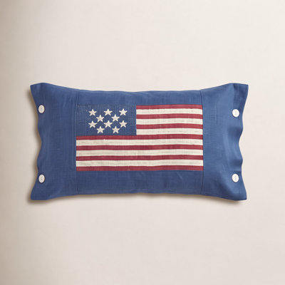 Embroidered Linen Throw Pillow