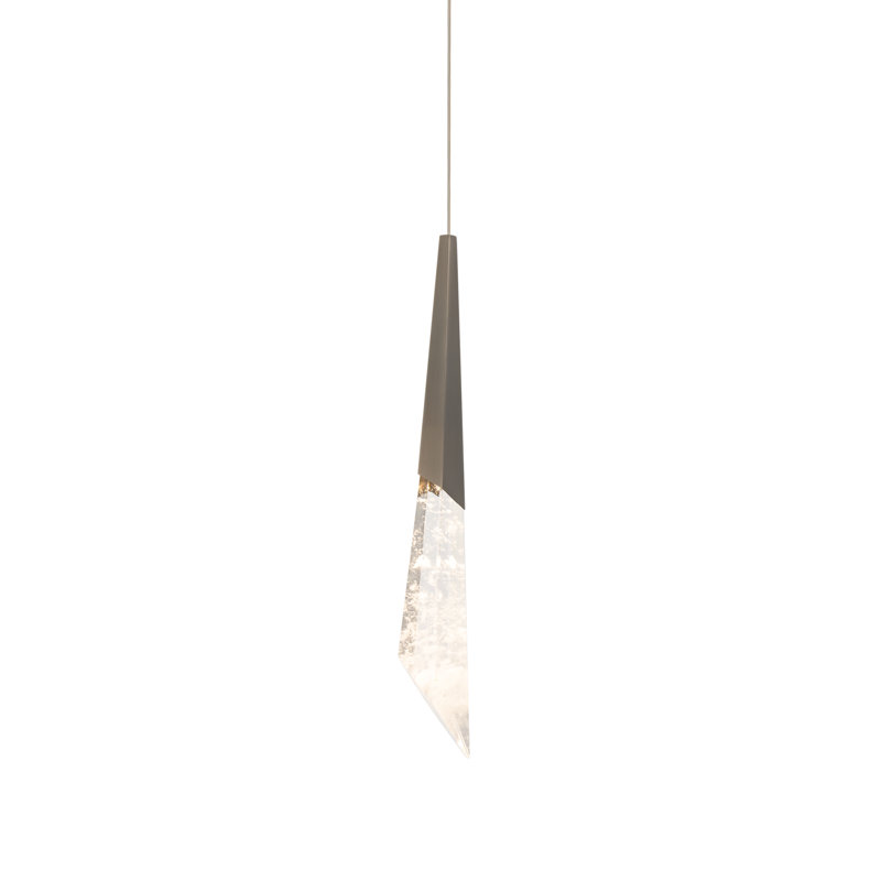 Solitude 1 Light Crystal LED Mini Pendant, Antique Nickel