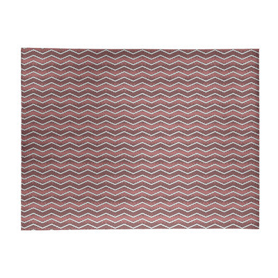 Tapis zone rose/noir ondulé chevrons