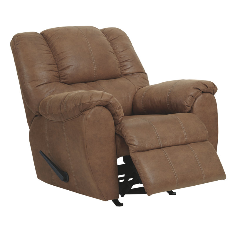 Pinard Faux Leather Recliner, Saddle Polyester Blend
