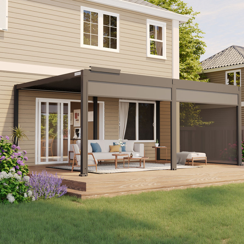 Flexpatio 20 pi. L 13 pi. Pergola d'extérieur à persiennes motorisée D Power +, L 20 pi x P 13 pi