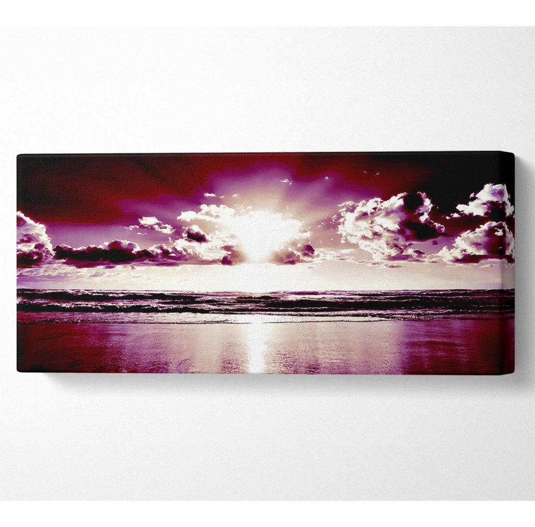 Lila Sunburst Panoramaleinwand