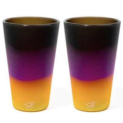 Silipint: Silicone Pint Glass Set - 2 Pack Sun Storm - 16oz Unbreakable Cups