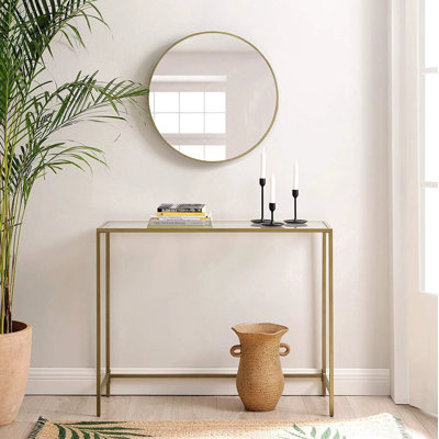 100cm Glass Top Console Table