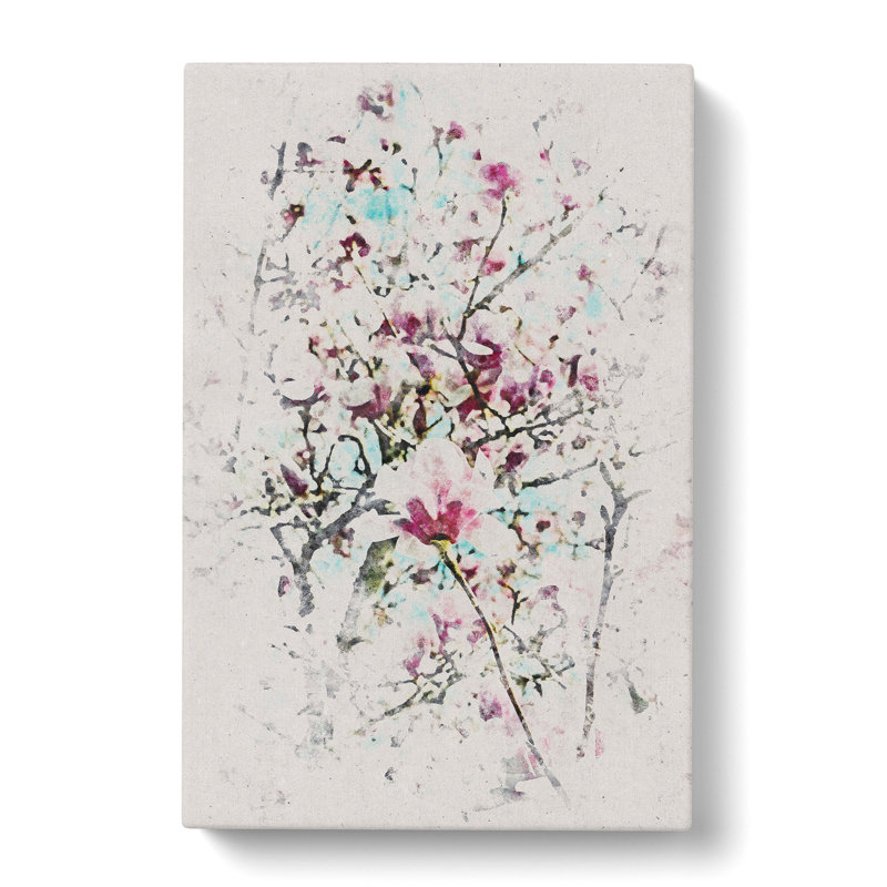 Pink Magnolia Blossom Tree - Wrapped Canvas Painting, 76cm H x 45cm W x 4cm D