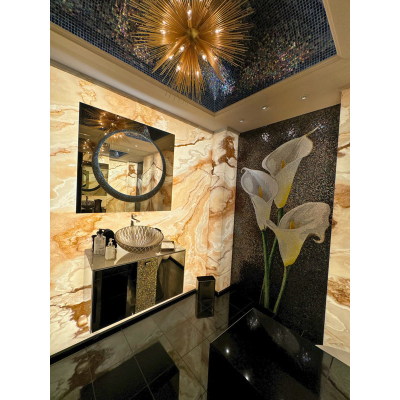 Maestro Bath Dahila 17.3'' Transparent Tempered Glass Circular Bathroom Sink