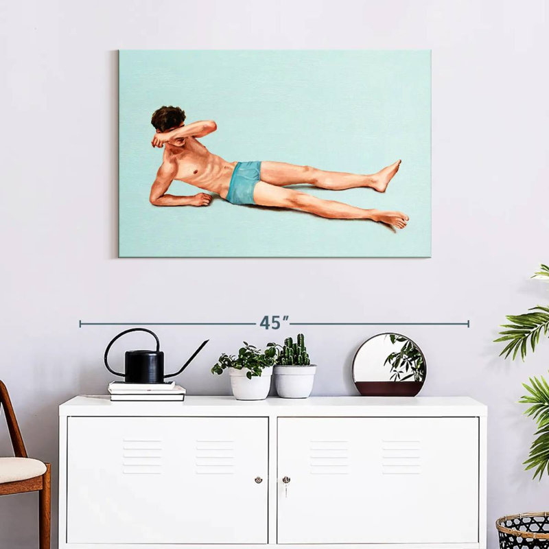 Leisha Blue Beach Boy, 24" H x 36" W