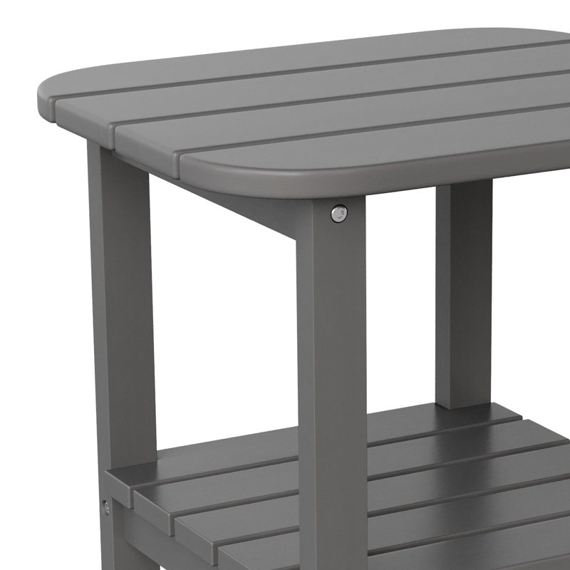Collis Rectangular Outdoor Side Table , 17'' in. W 17'' in. D, Gray