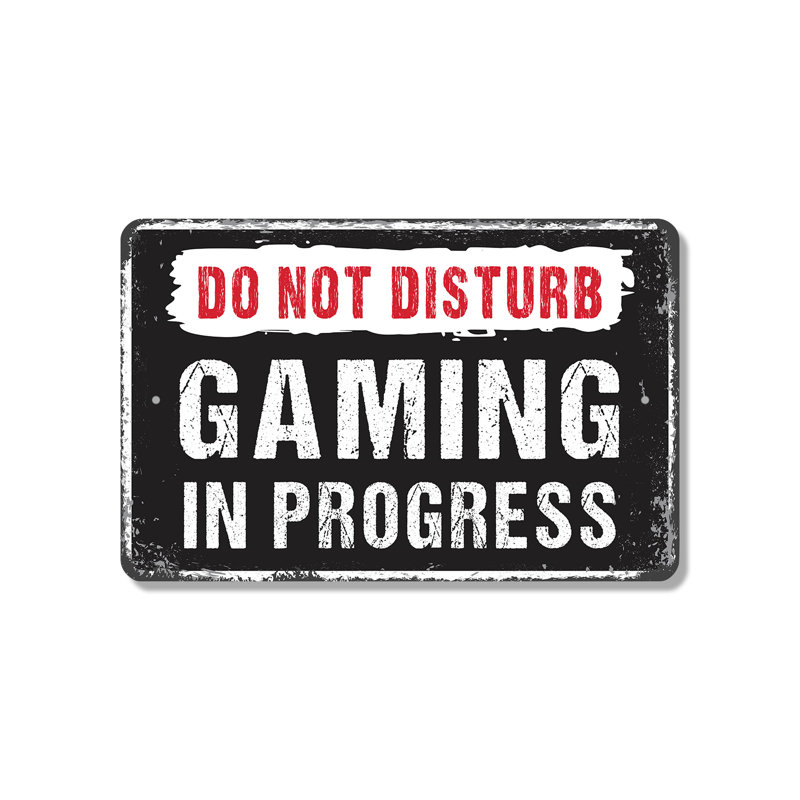 Enseigne en plastique 10 po x 14 po Ne pas déranger Gaming In Progress