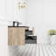  Meuble-lavabo double mural 48 po avec plateau en résine noire et 2 tiroirs modernes pour petite salle de bain-1672930529