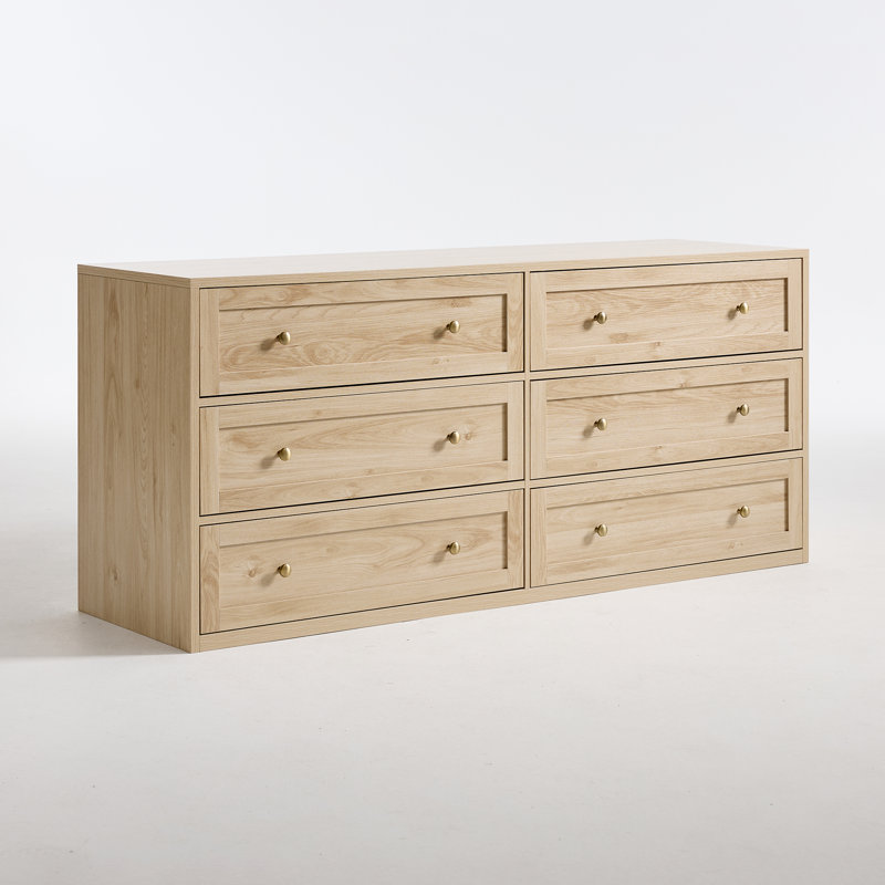 Commode à 6 tiroirs l 60 po Rosalia, Chêne clair