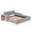 Upholstered Grounded Bed, Child Bed With Bedside Desk And Little Round Stool-1669820255-1669820249