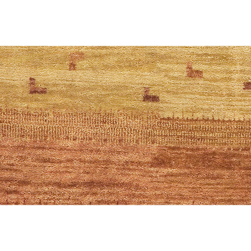 Hand Knotted Wool Area Rug in Rust/Green/Orange, Rectangle 6' x 9'