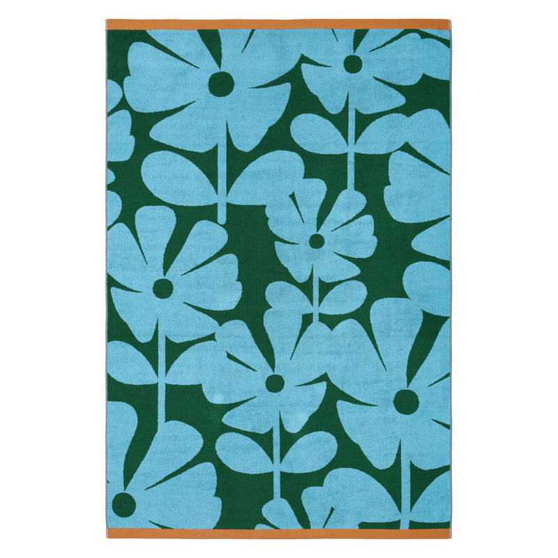 Wild Flower Blue Lagoon Cotton Towels, Bath Towel, Blue Lagoon