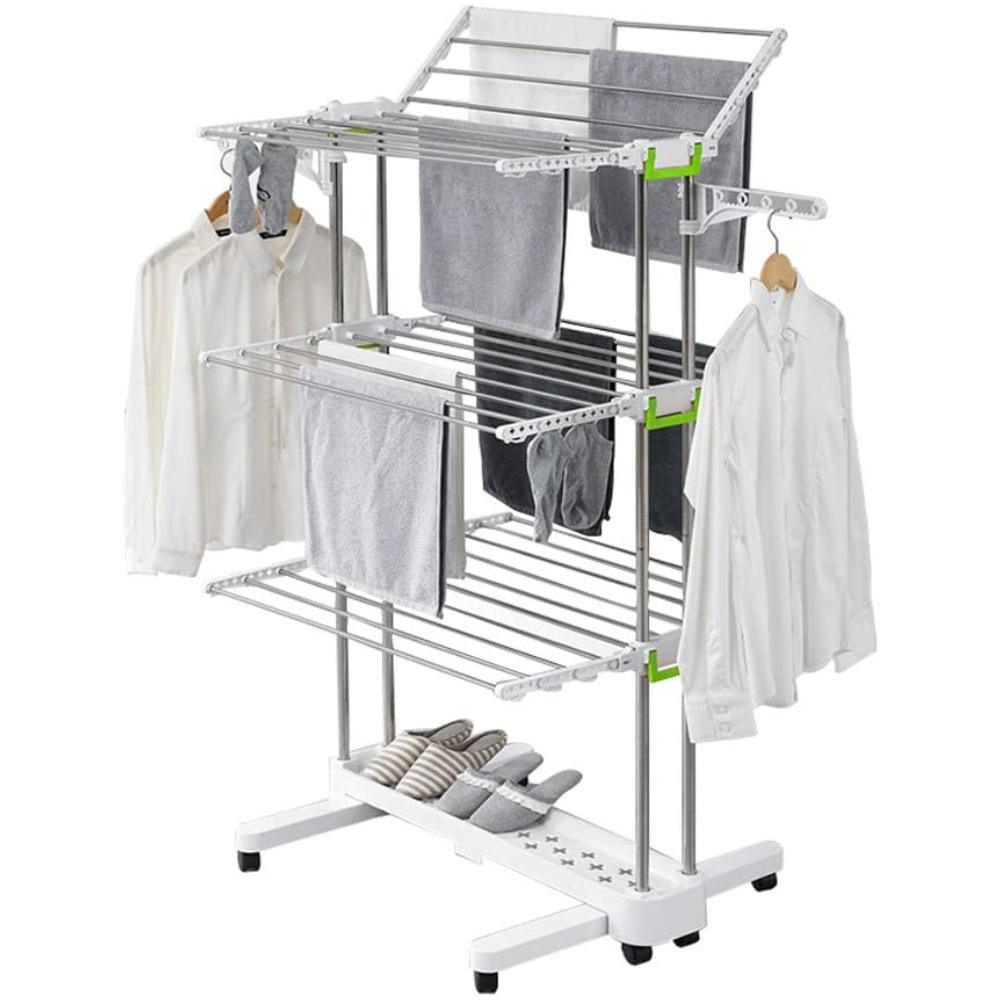 Wall Mounted Drying Rack Clothing for Laundry Foldable, Clothes Drying Rack  Folding Indoor, Laundry Drying Rack with 7 Rods, Accordion Retractable for