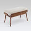 Banc d'entrée classique et minimaliste en tissu avec cadre en bois et banc de bout pour le salon de la chambre à coucher-527111255-526440985