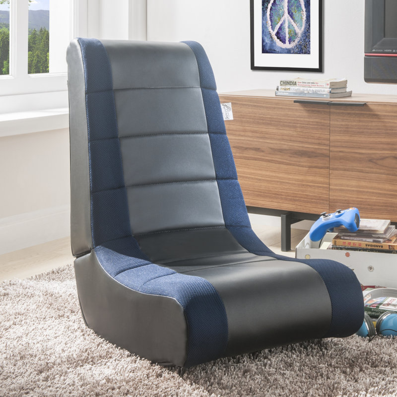 Chaise berçante pour jeux vidéo Loungie Rockme, Noir / bleu