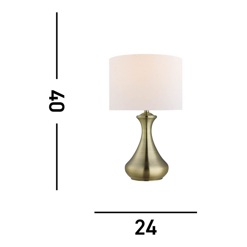 Fraizer Metal Table Lamp, Antique Brass Base/Cream Shade