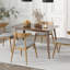 Ensemble de 2 chaises rétro en bois d'hévéa avec dossier ergonomique et coussins moelleux, naturel et beige-119320504-119320508