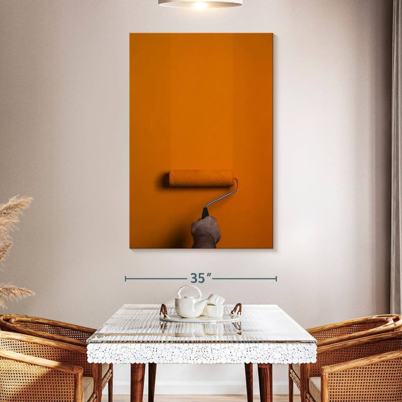 Orange Paint Roller, 51" H x 34" W
