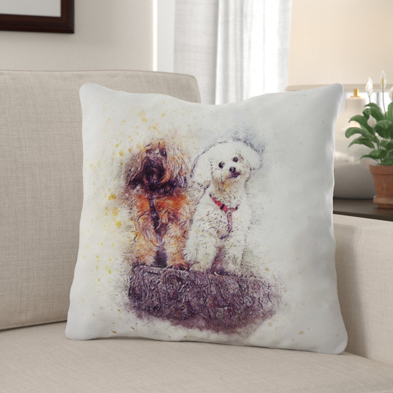 Coussin de chiens Culbreth, Microsuède, Intérieur