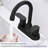 2-Handle Stainless Steel Bathroom Sink Faucet with Swivel Spout-115827371