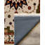 Tapis marocain beige en coton et polyester à imprimé numérique Madeline Collection-868408929