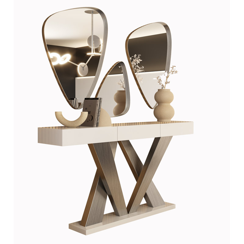 Ensemble de console et miroir 39,37 po, H 31,5 po x l 39,37 po x P 13,78 po