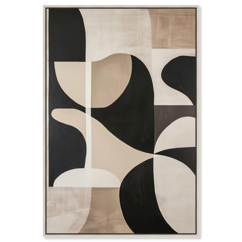 «Disc Dynamics Canvas Geometric Abstract» par , H 25 po x l 17 po, Encadrement argenté