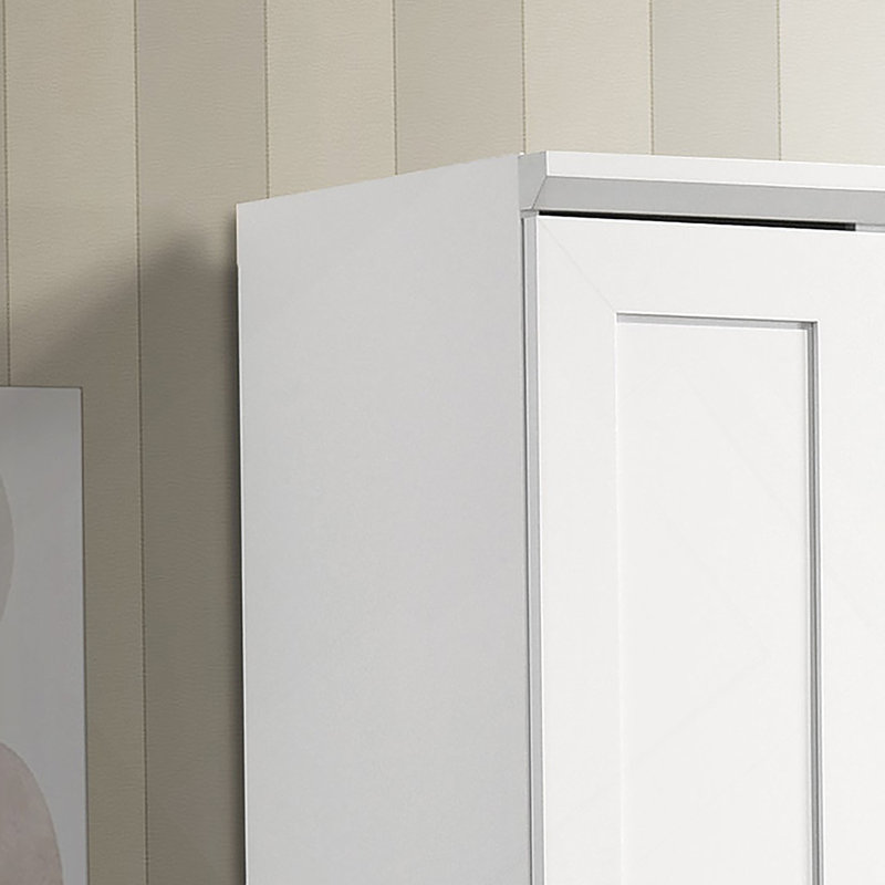 Armoire de rangement blanche avec panneau encadré Evelina