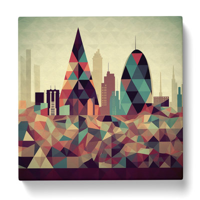 City Of London Geometric - Wrapped Canvas - Framed Print