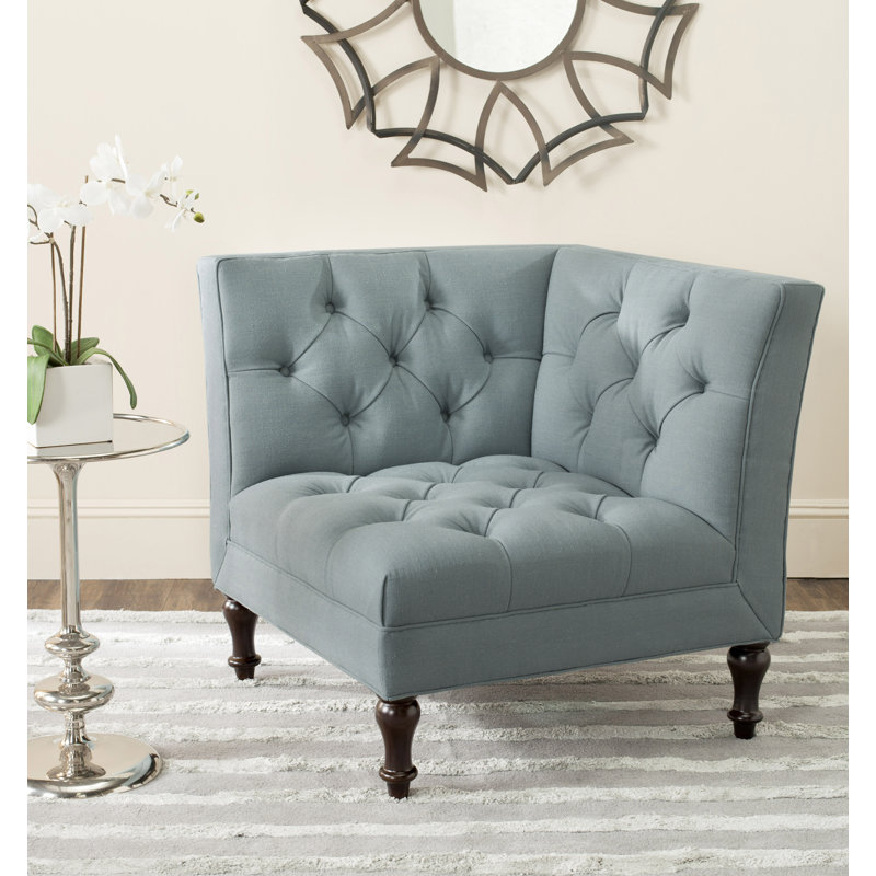 Urbanski Upholstered Chair And A Half, Sky Blue Velvet