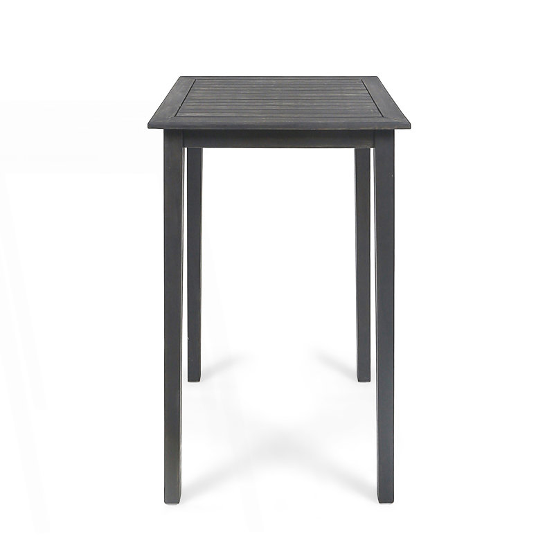 Outdoor Minimalist Square Bar Table, Dark Gray