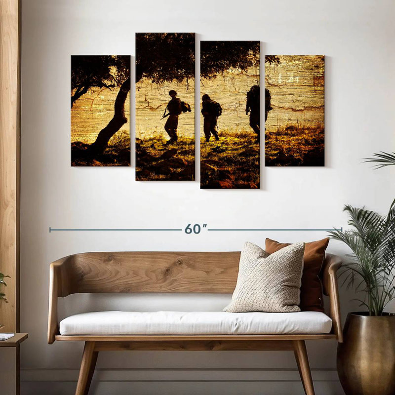 Military Troop, 32" H x 52" W